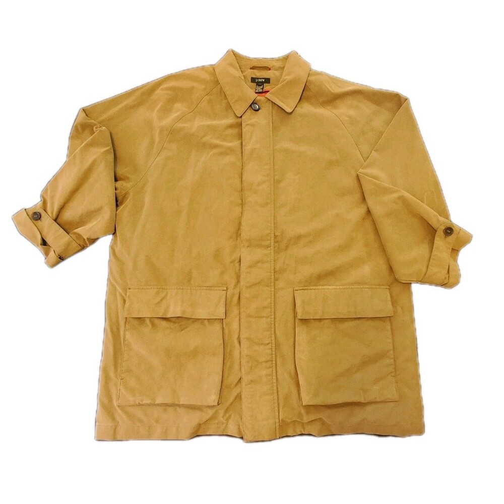 Vintage J Crew Mens XL Tan Chore Field Coat With Detachable Wool Liner Preppy